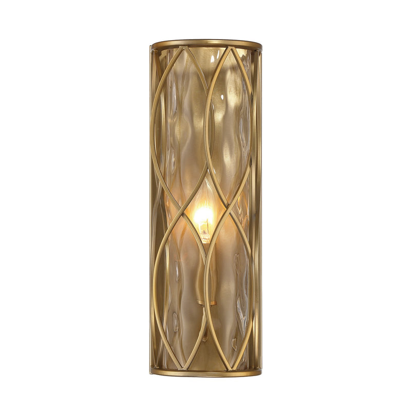 One Light Wall Sconce<br /><span style="color:#4AB0CE;">Entrega: 4-10 dias en USA</span><br /><span style="color:#4AB0CE;font-size:60%;">PREGUNTE POR ENTREGA EN PANAMA</span><br />Collection: Snowden<br />Finish: Burnished Brass