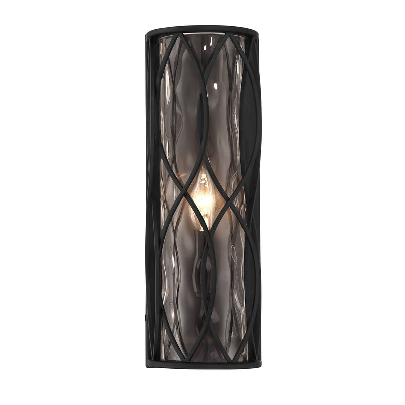 One Light Wall Sconce<br /><span style="color:#4AB0CE;">Entrega: 4-10 dias en USA</span><br /><span style="color:#4AB0CE;font-size:60%;">PREGUNTE POR ENTREGA EN PANAMA</span><br />Collection: Snowden<br />Finish: Matte Black