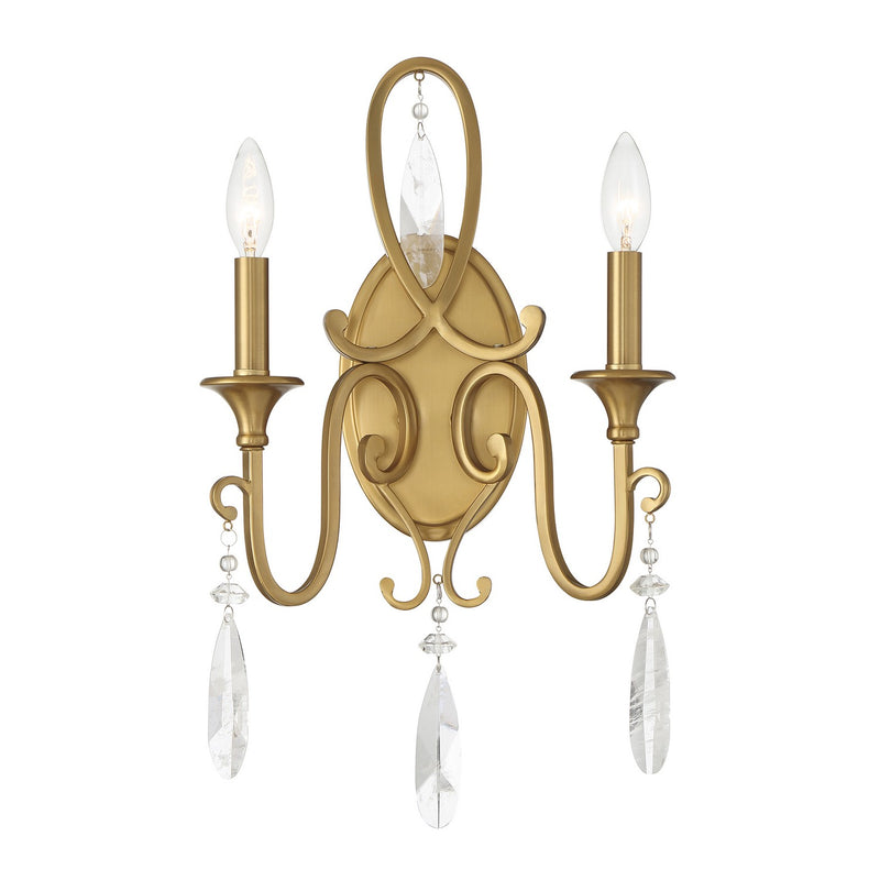 Two Light Wall Sconce<br /><span style="color:#4AB0CE;">Entrega: 4-10 dias en USA</span><br /><span style="color:#4AB0CE;font-size:60%;">PREGUNTE POR ENTREGA EN PANAMA</span><br />Collection: Fairchild<br />Finish: Warm Brass