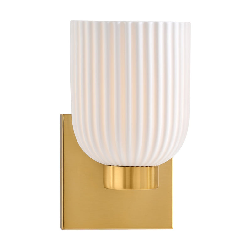 One Light Wall Sconce<br /><span style="color:#4AB0CE;">Entrega: 4-10 dias en USA</span><br /><span style="color:#4AB0CE;font-size:60%;">PREGUNTE POR ENTREGA EN PANAMA</span><br />Collection: Isla Blanca<br />Finish: Warm Brass