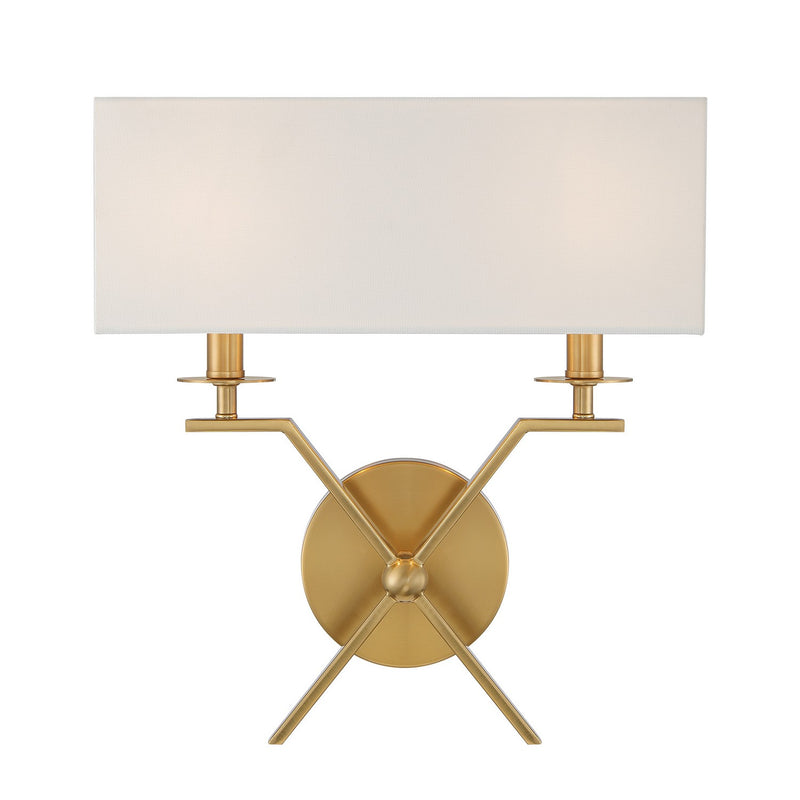 Two Light Wall Sconce<br /><span style="color:#4AB0CE;">Entrega: 4-10 dias en USA</span><br /><span style="color:#4AB0CE;font-size:60%;">PREGUNTE POR ENTREGA EN PANAMA</span><br />Collection: Arondale<br />Finish: Warm Brass