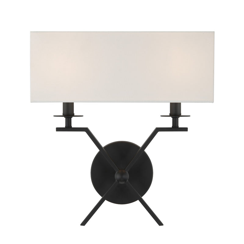 Two Light Wall Sconce<br /><span style="color:#4AB0CE;">Entrega: 4-10 dias en USA</span><br /><span style="color:#4AB0CE;font-size:60%;">PREGUNTE POR ENTREGA EN PANAMA</span><br />Collection: Arondale<br />Finish: Matte Black