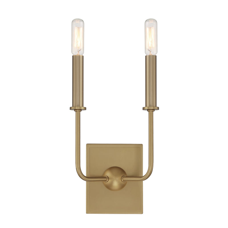 Two Light Wall Sconce<br /><span style="color:#4AB0CE;">Entrega: 4-10 dias en USA</span><br /><span style="color:#4AB0CE;font-size:60%;">PREGUNTE POR ENTREGA EN PANAMA</span><br />Collection: Avondale<br />Finish: Warm Brass