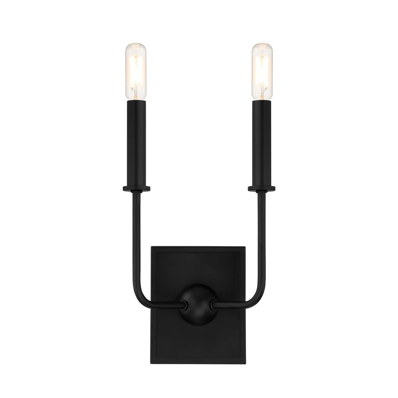 Two Light Wall Sconce<br /><span style="color:#4AB0CE;">Entrega: 5-6 semanas en USA</span><br /><span style="color:#4AB0CE;font-size:60%;">PREGUNTE POR ENTREGA EN PANAMA</span><br />Collection: Avondale<br />Finish: Matte Black