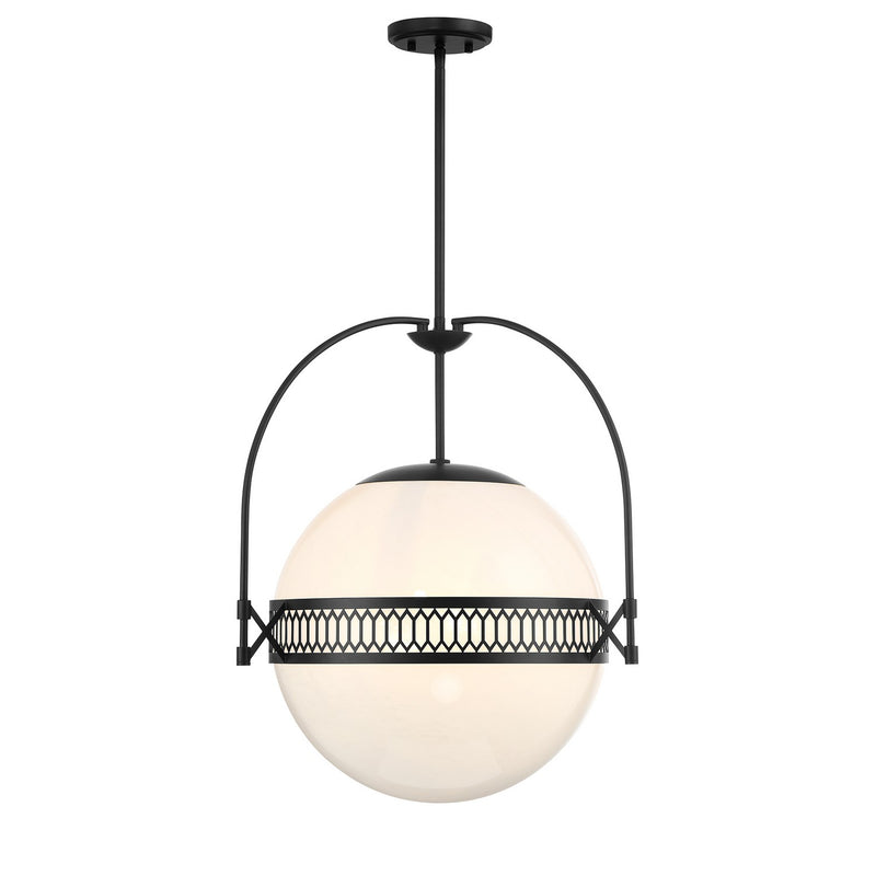 Three Light Pendant<br /><span style="color:#4AB0CE;">Entrega: 4-10 dias en USA</span><br /><span style="color:#4AB0CE;font-size:60%;">PREGUNTE POR ENTREGA EN PANAMA</span><br />Collection: Thornhill<br />Finish: Matte Black