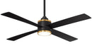 Minka Aire - F796L-CL/SBR - 54"Ceiling Fan - Falco - Coal Black And Soft Brass