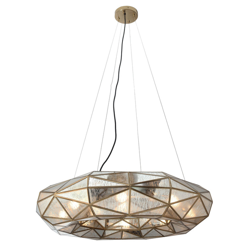 Eight Light Chandelier<br /><span style="color:#4AB0CE;">Entrega: 4-10 dias en USA</span><br /><span style="color:#4AB0CE;font-size:60%;">PREGUNTE POR ENTREGA EN PANAMA</span><br />Collection: Geo-Gem<br />Finish: Artisan Brass