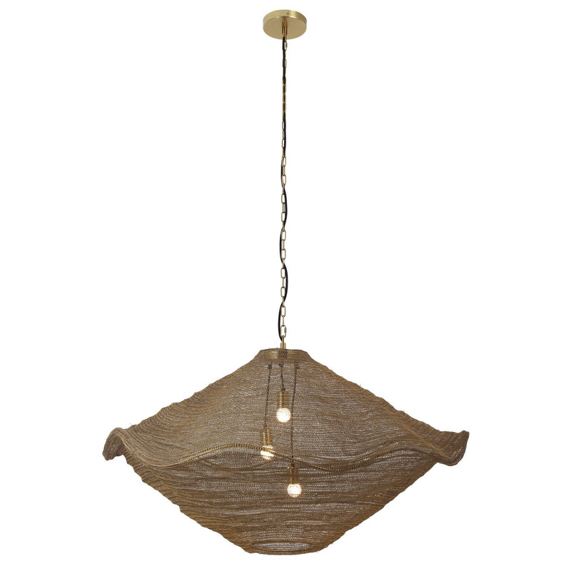 Three Light Pendant<br /><span style="color:#4AB0CE;">Entrega: 4-10 dias en USA</span><br /><span style="color:#4AB0CE;font-size:60%;">PREGUNTE POR ENTREGA EN PANAMA</span><br />Collection: Marseille<br />Finish: Gilded Brass