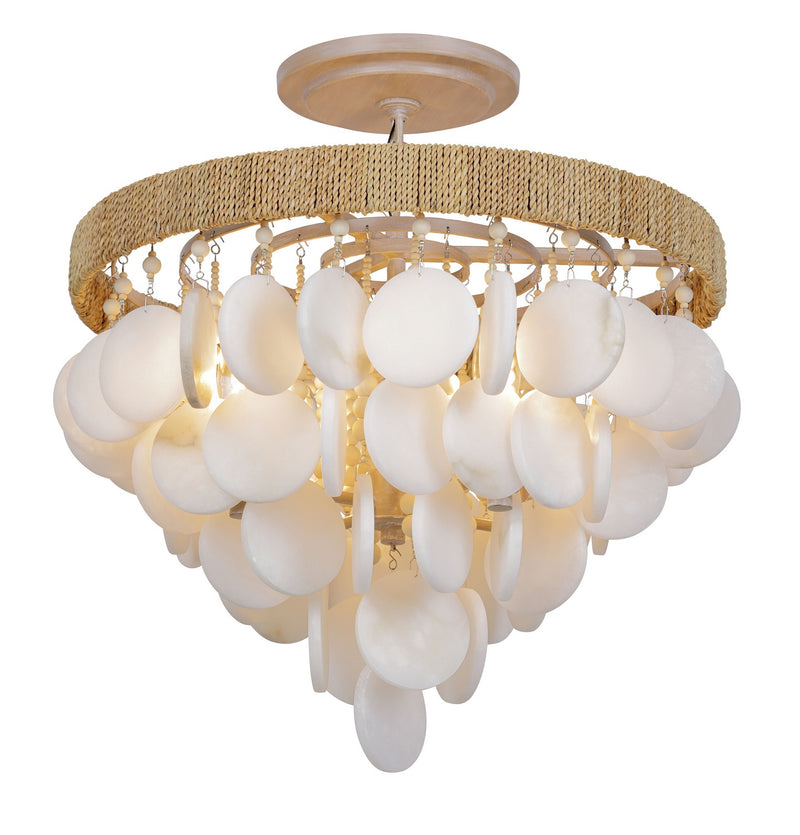 Four Light Semi Flush Mount<br /><span style="color:#4AB0CE;">Entrega: 4-10 dias en USA</span><br /><span style="color:#4AB0CE;font-size:60%;">PREGUNTE POR ENTREGA EN PANAMA</span><br />Collection: Aurelia'S Cove<br />Finish: Autumn White