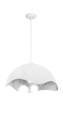 One Light Pendant<br /><span style="color:#4AB0CE;">Entrega: 4-10 dias en USA</span><br /><span style="color:#4AB0CE;font-size:60%;">PREGUNTE POR ENTREGA EN PANAMA</span><br />Collection: Eclos<br />Finish: Textured White With Silver Leaf