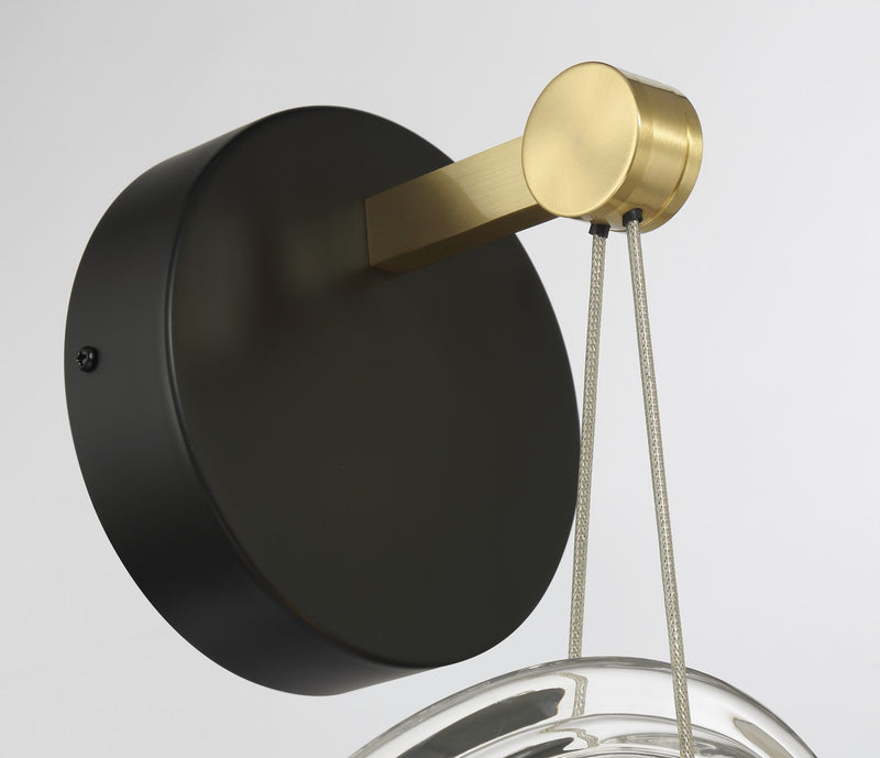 George Kovacs - P5602-884-L - LED Wall Sconce - Topknot - Coal And Brushed Gold