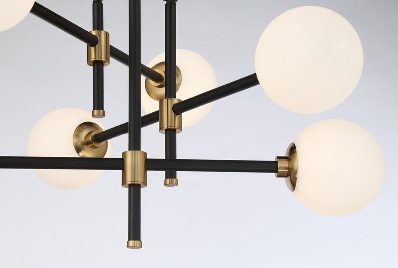 George Kovacs - P8156-681 - Six Light Flush Mount - Cosmet - Coal And Aged Brass