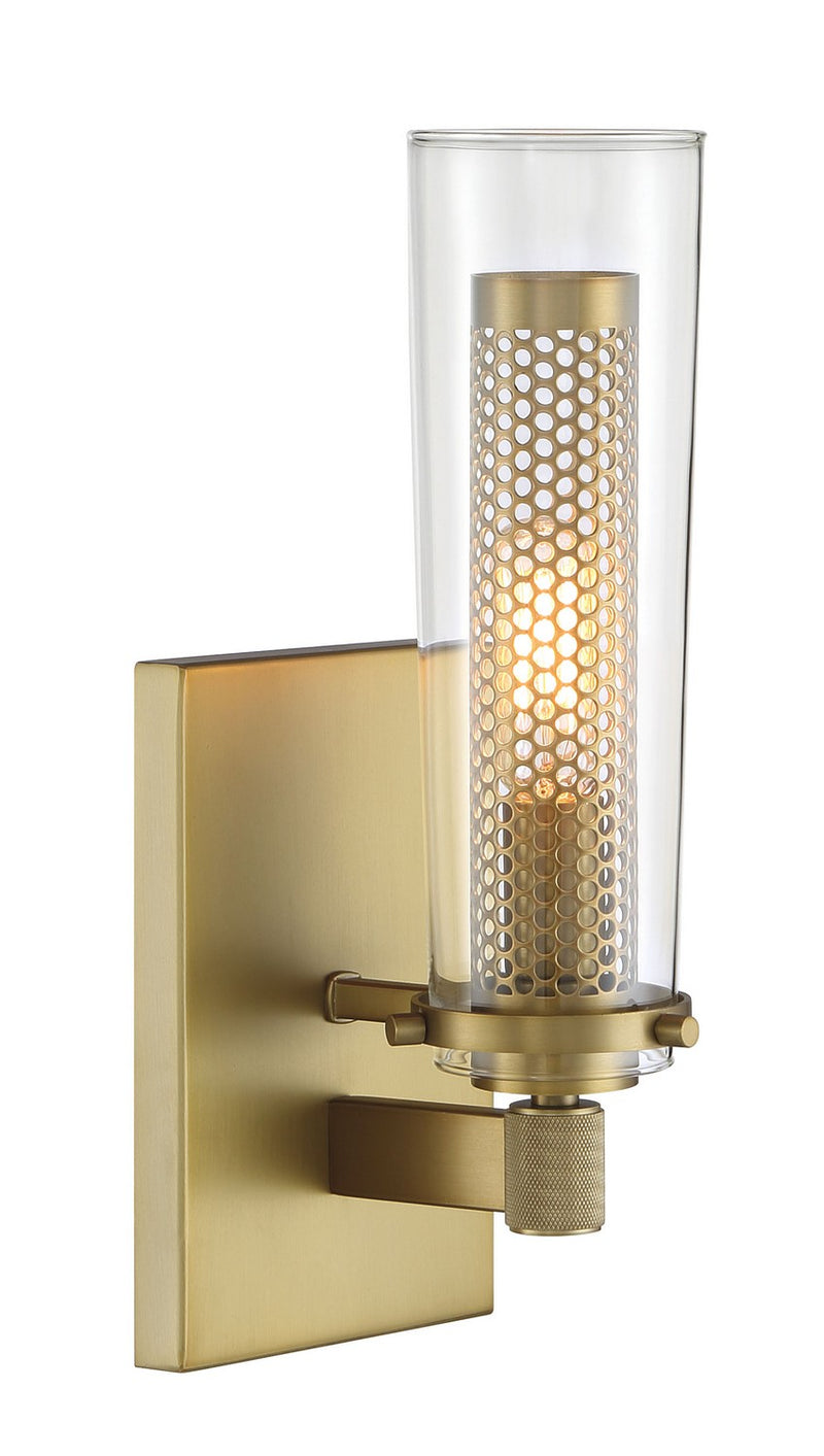 One Light Wall Sconce<br /><span style="color:#4AB0CE;">Entrega: 4-10 dias en USA</span><br /><span style="color:#4AB0CE;font-size:60%;">PREGUNTE POR ENTREGA EN PANAMA</span><br />Collection: Emmerham<br />Finish: Soft Brass