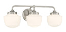 Three Light Bath Vanity<br /><span style="color:#4AB0CE;">Entrega: 2-3 semanas en USA</span><br /><span style="color:#4AB0CE;font-size:60%;">PREGUNTE POR ENTREGA EN PANAMA</span><br />Collection: Cornwell<br />Finish: Brushed Nickel