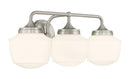 Three Light Bath Vanity<br /><span style="color:#4AB0CE;">Entrega: 2-3 semanas en USA</span><br /><span style="color:#4AB0CE;font-size:60%;">PREGUNTE POR ENTREGA EN PANAMA</span><br />Collection: Cornwell<br />Finish: Brushed Nickel