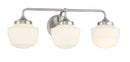 Three Light Bath Vanity<br /><span style="color:#4AB0CE;">Entrega: 2-3 semanas en USA</span><br /><span style="color:#4AB0CE;font-size:60%;">PREGUNTE POR ENTREGA EN PANAMA</span><br />Collection: Cornwell<br />Finish: Brushed Nickel