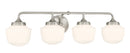 Four Light Bath Vanity<br /><span style="color:#4AB0CE;">Entrega: 11-12 semanas en USA</span><br /><span style="color:#4AB0CE;font-size:60%;">PREGUNTE POR ENTREGA EN PANAMA</span><br />Collection: Cornwell<br />Finish: Brushed Nickel