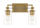 Two Light Bath Vanity<br /><span style="color:#4AB0CE;">Entrega: 10-11 semanas en USA</span><br /><span style="color:#4AB0CE;font-size:60%;">PREGUNTE POR ENTREGA EN PANAMA</span><br />Collection: Binsly<br />Finish: Aged Brass