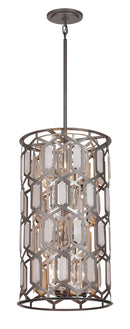 Nine Light Foyer Pendant<br /><span style="color:#4AB0CE;">Entrega: 4-10 dias en USA</span><br /><span style="color:#4AB0CE;font-size:60%;">PREGUNTE POR ENTREGA EN PANAMA</span><br />Collection: Hexly<br />Finish: Bronze & Sultry Sliver