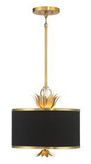 Three Light Pendant<br /><span style="color:#4AB0CE;">Entrega: 4-10 dias en USA</span><br /><span style="color:#4AB0CE;font-size:60%;">PREGUNTE POR ENTREGA EN PANAMA</span><br />Collection: Caprio<br />Finish: Brush Brass