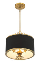 Three Light Pendant<br /><span style="color:#4AB0CE;">Entrega: 4-10 dias en USA</span><br /><span style="color:#4AB0CE;font-size:60%;">PREGUNTE POR ENTREGA EN PANAMA</span><br />Collection: Caprio<br />Finish: Brush Brass