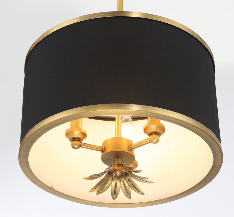 Three Light Pendant<br /><span style="color:#4AB0CE;">Entrega: 4-10 dias en USA</span><br /><span style="color:#4AB0CE;font-size:60%;">PREGUNTE POR ENTREGA EN PANAMA</span><br />Collection: Caprio<br />Finish: Brush Brass