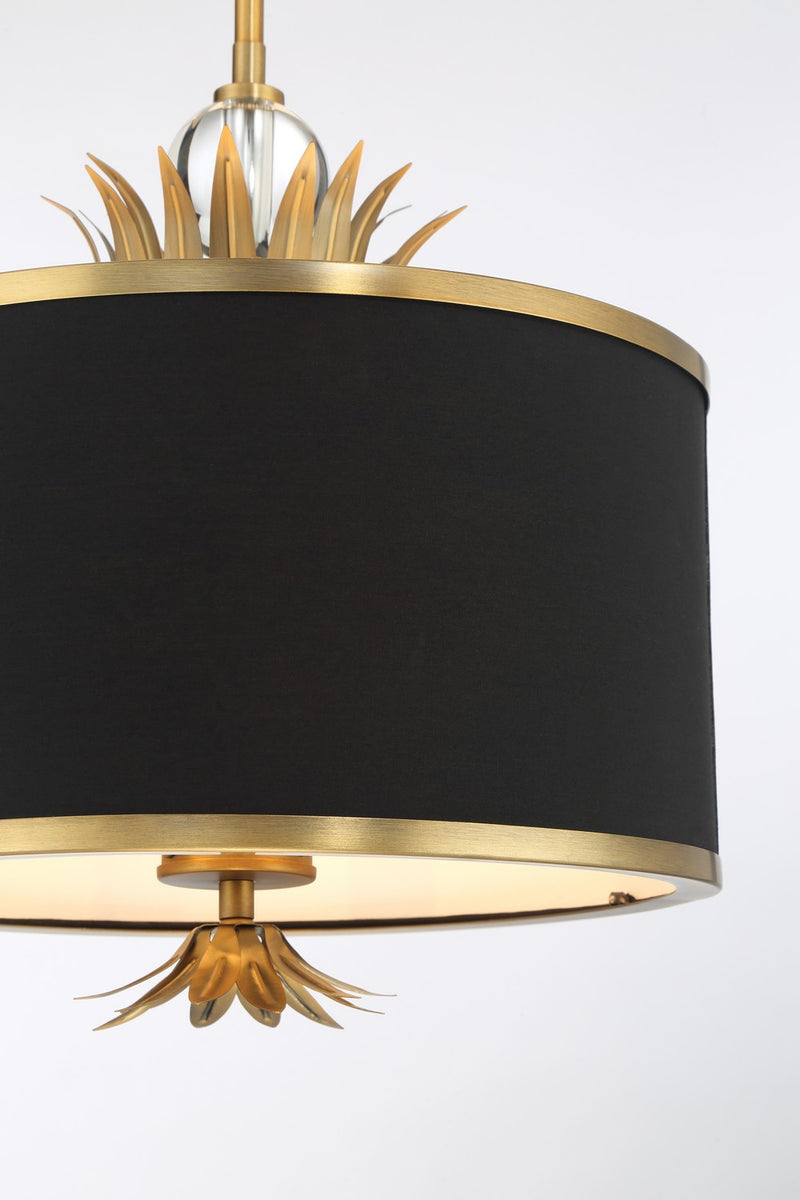 Three Light Pendant<br /><span style="color:#4AB0CE;">Entrega: 4-10 dias en USA</span><br /><span style="color:#4AB0CE;font-size:60%;">PREGUNTE POR ENTREGA EN PANAMA</span><br />Collection: Caprio<br />Finish: Brush Brass