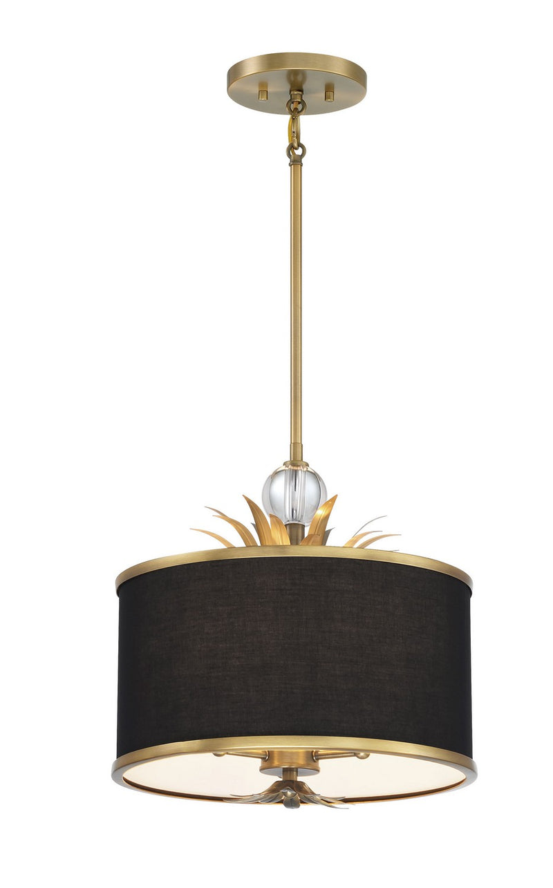 Three Light Pendant<br /><span style="color:#4AB0CE;">Entrega: 4-10 dias en USA</span><br /><span style="color:#4AB0CE;font-size:60%;">PREGUNTE POR ENTREGA EN PANAMA</span><br />Collection: Caprio<br />Finish: Brush Brass