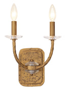 Two Light Wall Sconce<br /><span style="color:#4AB0CE;">Entrega: 4-10 dias en USA</span><br /><span style="color:#4AB0CE;font-size:60%;">PREGUNTE POR ENTREGA EN PANAMA</span><br />Collection: Atella<br />Finish: Ashen Gold