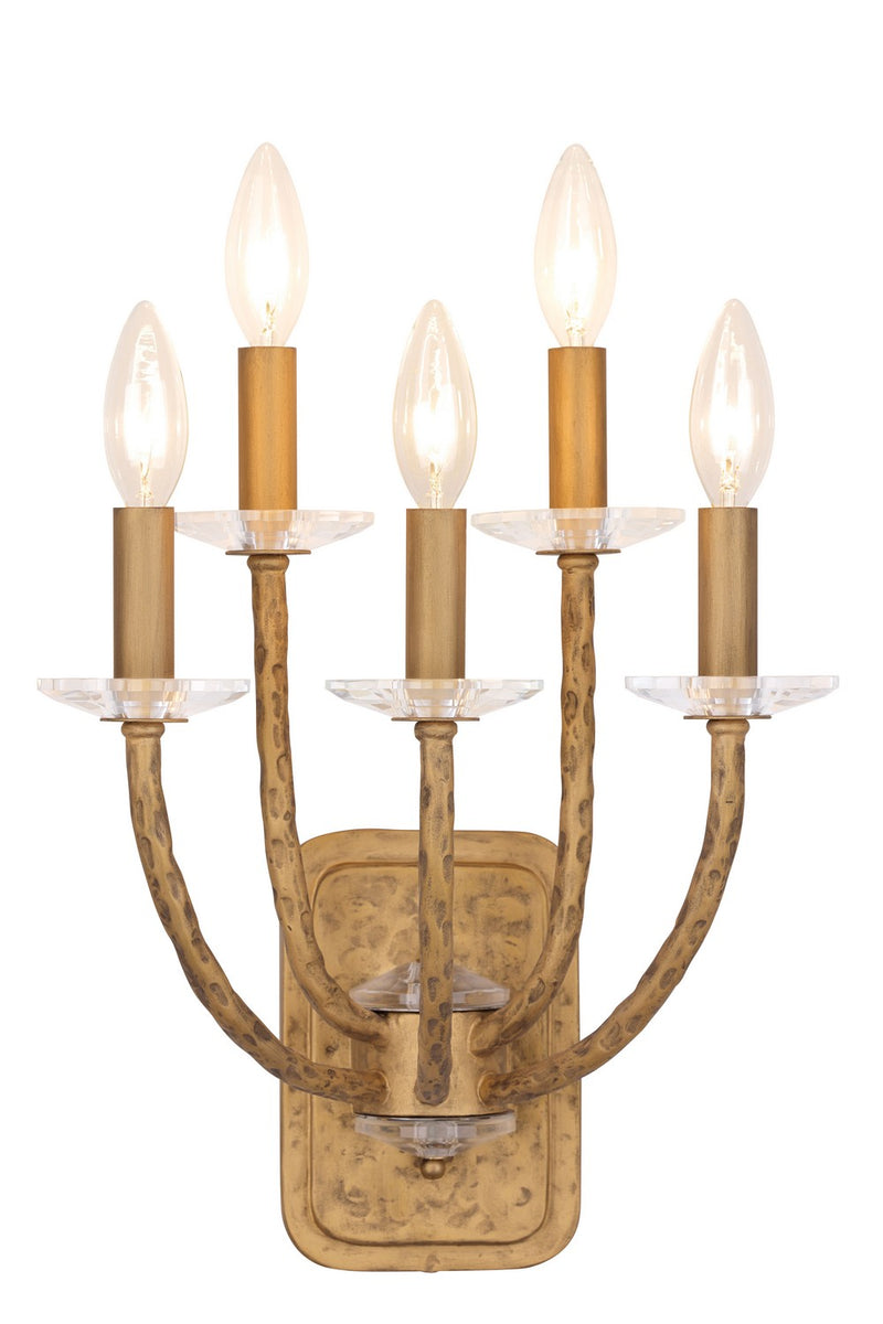 Five Light Wall Sconce<br /><span style="color:#4AB0CE;">Entrega: 4-10 dias en USA</span><br /><span style="color:#4AB0CE;font-size:60%;">PREGUNTE POR ENTREGA EN PANAMA</span><br />Collection: Atella<br />Finish: Ashen Gold