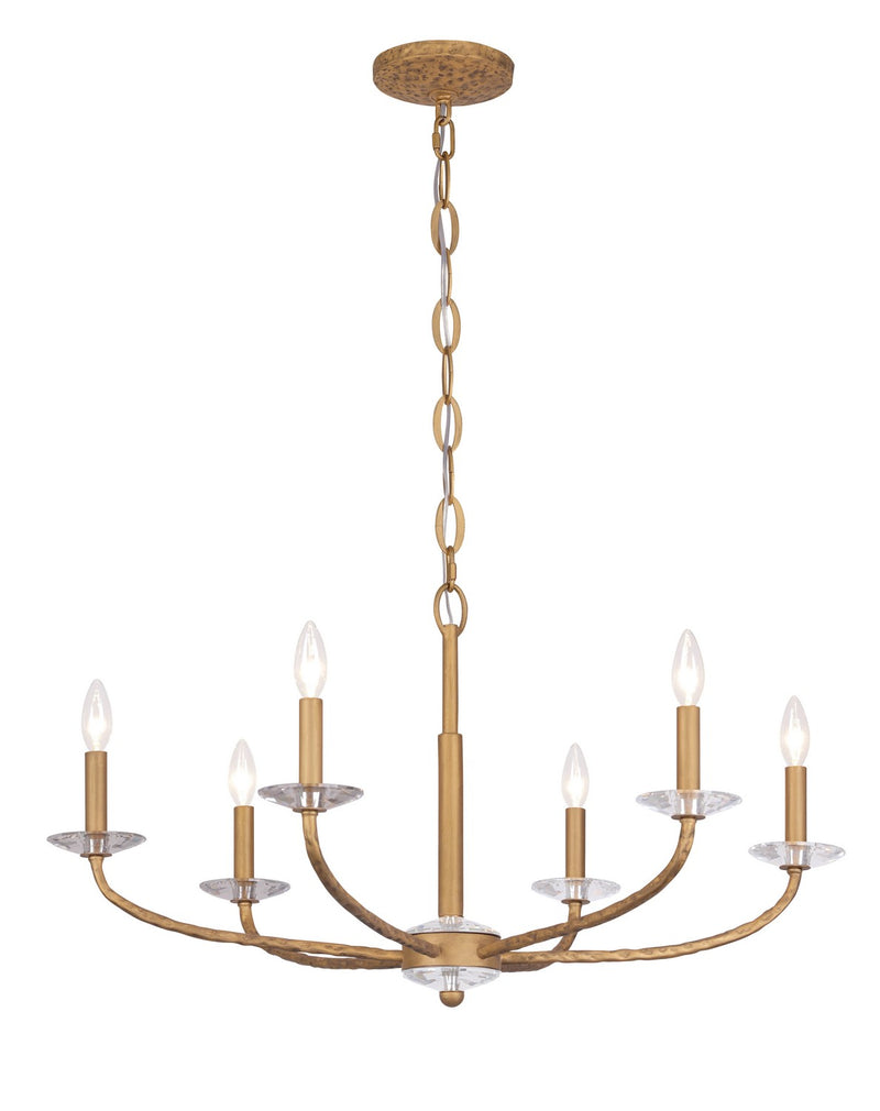 Six Light Chandelier<br /><span style="color:#4AB0CE;">Entrega: 4-10 dias en USA</span><br /><span style="color:#4AB0CE;font-size:60%;">PREGUNTE POR ENTREGA EN PANAMA</span><br />Collection: Atella<br />Finish: Ashen Gold