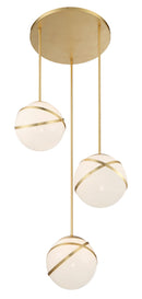 Three Light Pan Pendant<br /><span style="color:#4AB0CE;">Entrega: 4-10 dias en USA</span><br /><span style="color:#4AB0CE;font-size:60%;">PREGUNTE POR ENTREGA EN PANAMA</span><br />Collection: Batignolles<br />Finish: Spring Gold Leaf