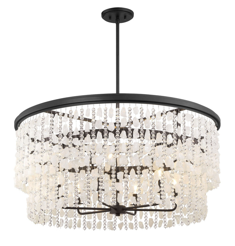 Nine Light Chandelier<br /><span style="color:#4AB0CE;">Entrega: 4-10 dias en USA</span><br /><span style="color:#4AB0CE;font-size:60%;">PREGUNTE POR ENTREGA EN PANAMA</span><br />Collection: Shimmering Elegance<br />Finish: Sand Coal