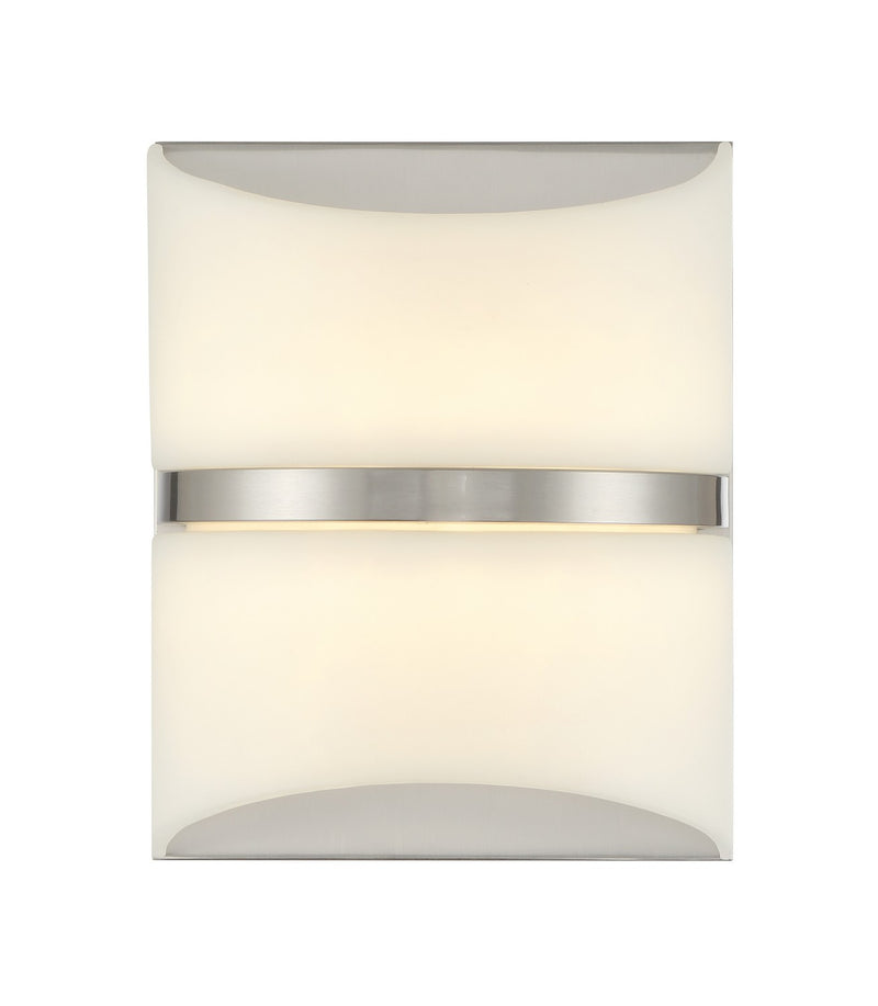 LED Wall Sconce<br /><span style="color:#4AB0CE;">Entrega: 4-10 dias en USA</span><br /><span style="color:#4AB0CE;font-size:60%;">PREGUNTE POR ENTREGA EN PANAMA</span><br />Collection: Velaux<br />Finish: Brushed Nickel