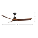 Kuzco Lighting - CF77860-MB/DW - 60"Ceiling Fan - Baylor - Matte Black/Dark Walnut