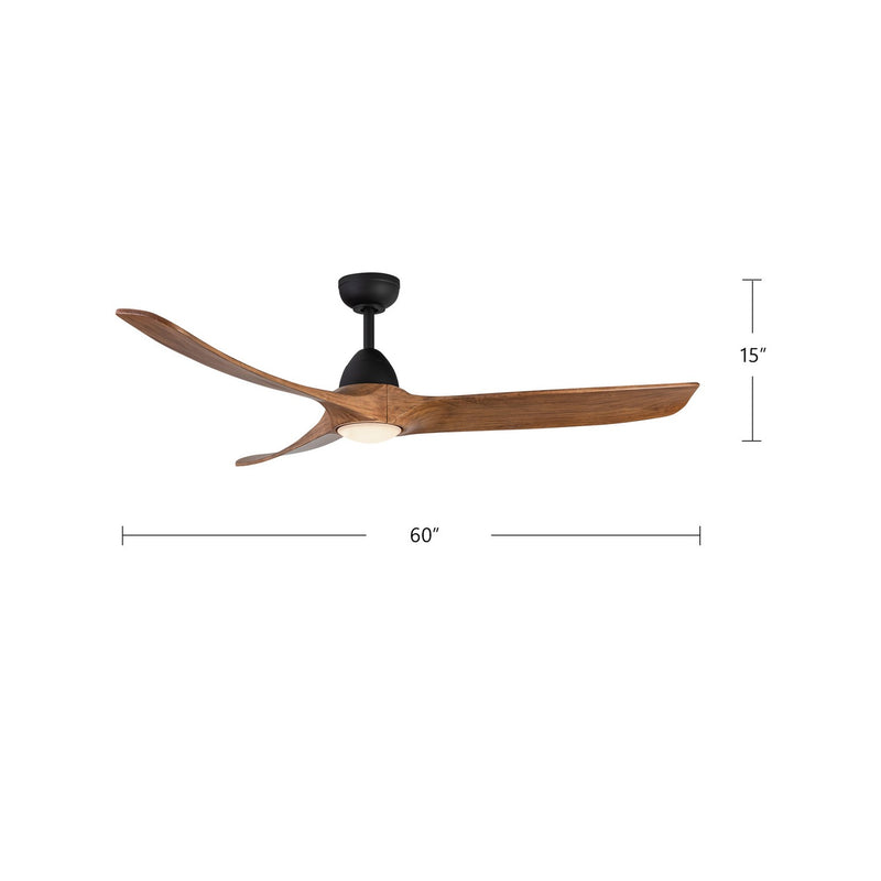 Kuzco Lighting - CF97860-MB/DW - 60"Ceiling Fan - Baylor - Matte Black/Dark Walnut