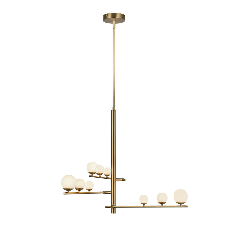 LED Chandelier<br /><span style="color:#4AB0CE;">Entrega: 4-10 dias en USA</span><br /><span style="color:#4AB0CE;font-size:60%;">PREGUNTE POR ENTREGA EN PANAMA</span><br />Collection: Cypress<br />Finish: Brushed Gold/Opal Glass