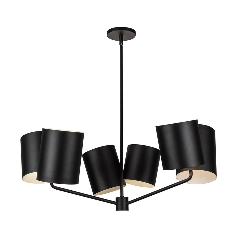 Six Light Chandelier<br /><span style="color:#4AB0CE;">Entrega: 4-10 dias en USA</span><br /><span style="color:#4AB0CE;font-size:60%;">PREGUNTE POR ENTREGA EN PANAMA</span><br />Collection: Keiko<br />Finish: Black