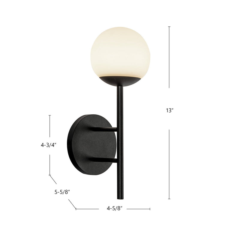 Kuzco Lighting - EW78513-BK/OP - LED Exterior Wall Mount - Claremont - Black/Opal Glass