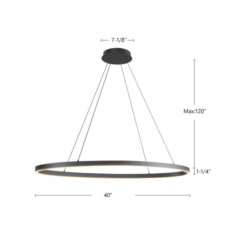 Kuzco Lighting - LP79140-BK - LED Linear Pendant - Ovale - Black