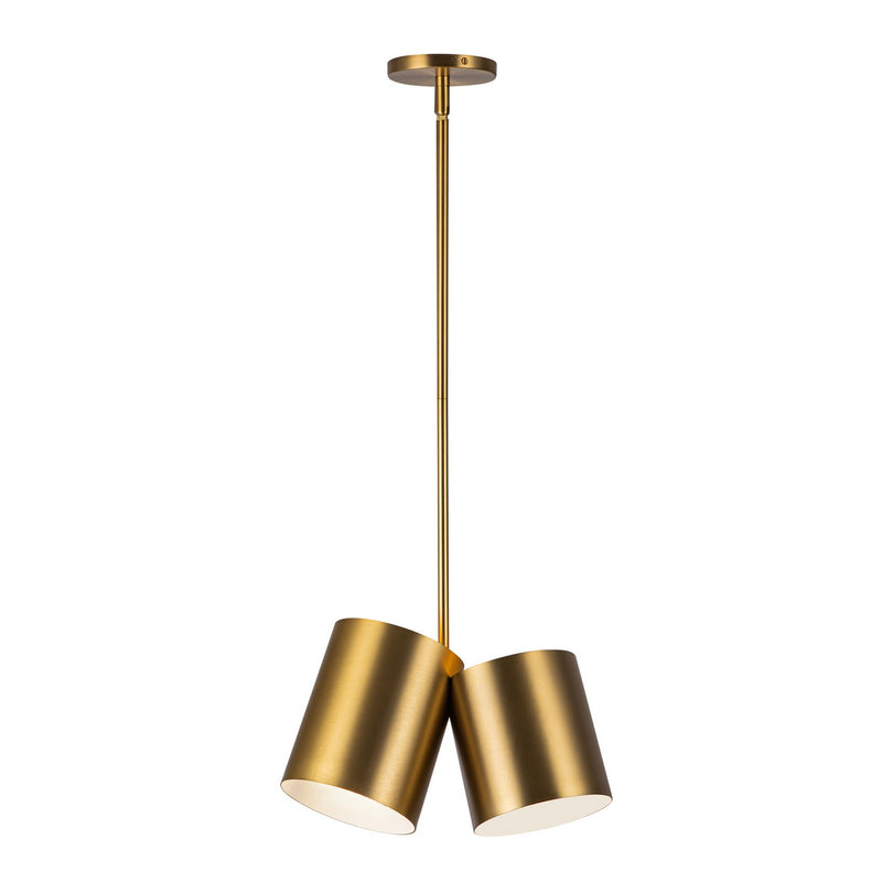 Two Light Pendant<br /><span style="color:#4AB0CE;">Entrega: 4-10 dias en USA</span><br /><span style="color:#4AB0CE;font-size:60%;">PREGUNTE POR ENTREGA EN PANAMA</span><br />Collection: Keiko<br />Finish: Brushed Gold