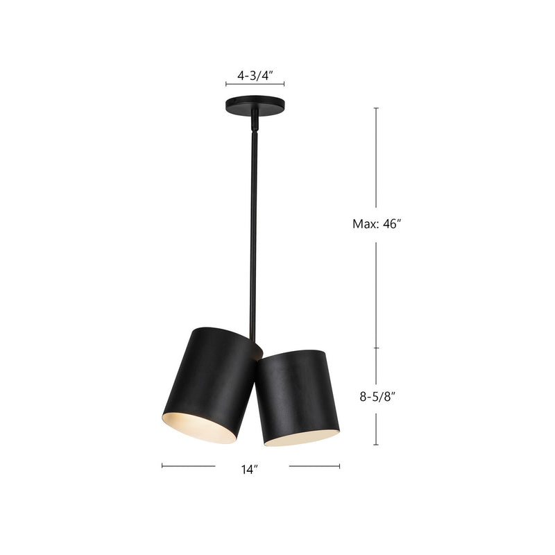 Kuzco Lighting - PD58814-BK - Two Light Pendant - Keiko - Black