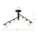 Kuzco Lighting - SF55525-BK/OP - LED Semi-Flush Mount - Cypress - Black/Opal Glass