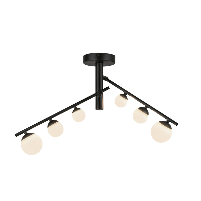 LED Semi-Flush Mount<br /><span style="color:#4AB0CE;">Entrega: 4-10 dias en USA</span><br /><span style="color:#4AB0CE;font-size:60%;">PREGUNTE POR ENTREGA EN PANAMA</span><br />Collection: Cypress<br />Finish: Black/Opal Glass