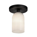One Light Semi-Flush Mount<br /><span style="color:#4AB0CE;">Entrega: 4-10 dias en USA</span><br /><span style="color:#4AB0CE;font-size:60%;">PREGUNTE POR ENTREGA EN PANAMA</span><br />Collection: Nola<br />Finish: Black/Glossy Opal Glass
