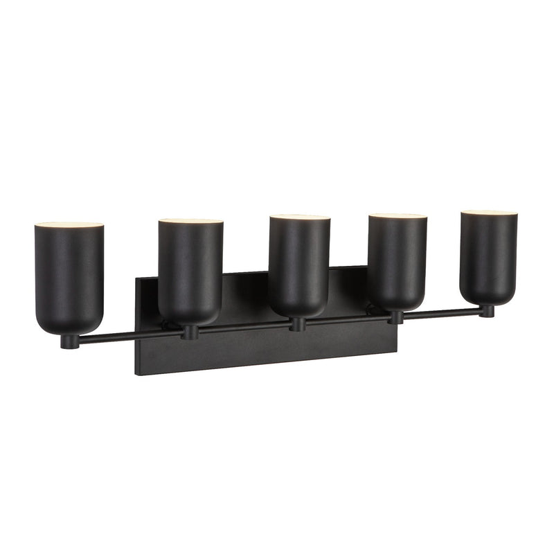 Five Light Vanity<br /><span style="color:#4AB0CE;">Entrega: 4-10 dias en USA</span><br /><span style="color:#4AB0CE;font-size:60%;">PREGUNTE POR ENTREGA EN PANAMA</span><br />Collection: Nola<br />Finish: Black