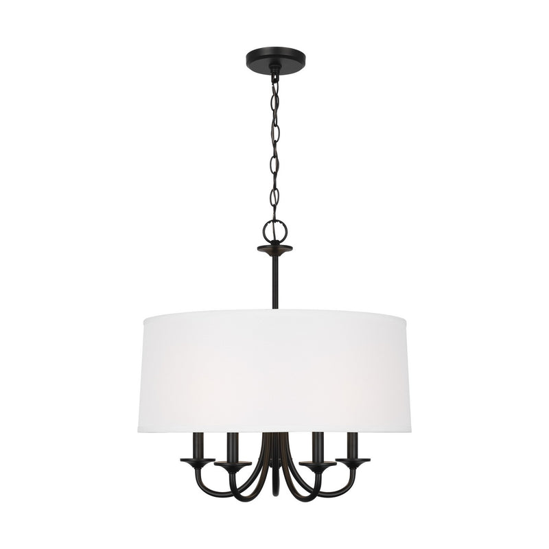 Generation Lighting. - 3320205-112 - Five Light Chandelier - Seville - Midnight Black