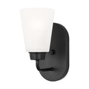 One Light Wall / Bath Sconce<br /><span style="color:#4AB0CE;">Entrega: 4-10 dias en USA</span><br /><span style="color:#4AB0CE;font-size:60%;">PREGUNTE POR ENTREGA EN PANAMA</span><br />Collection: Kerrville<br />Finish: Midnight Black