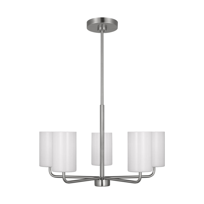 Generation Lighting - GLC1015BS - Five Light Chandelier - Rhett - Brushed Steel