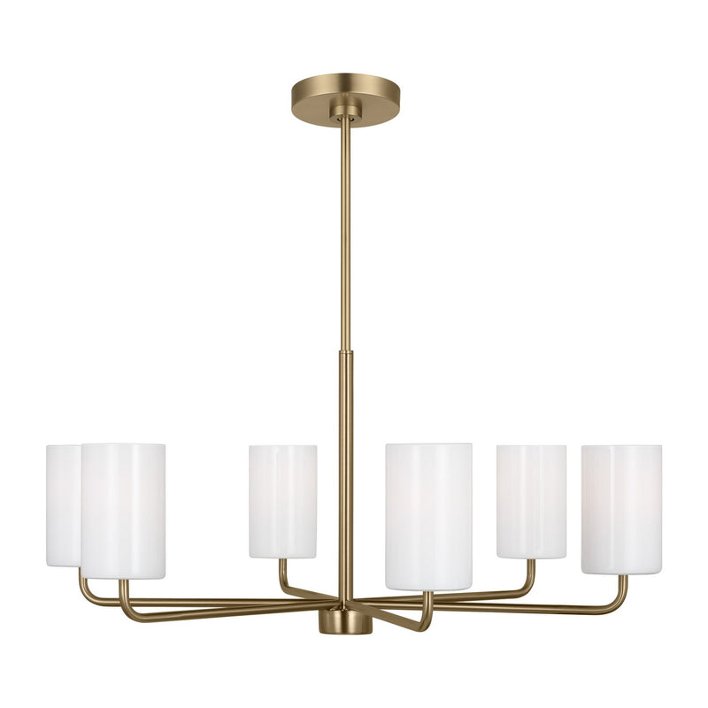 Generation Lighting. - GLC1026SB - Six Light Chandelier - Rhett - Satin Bronze